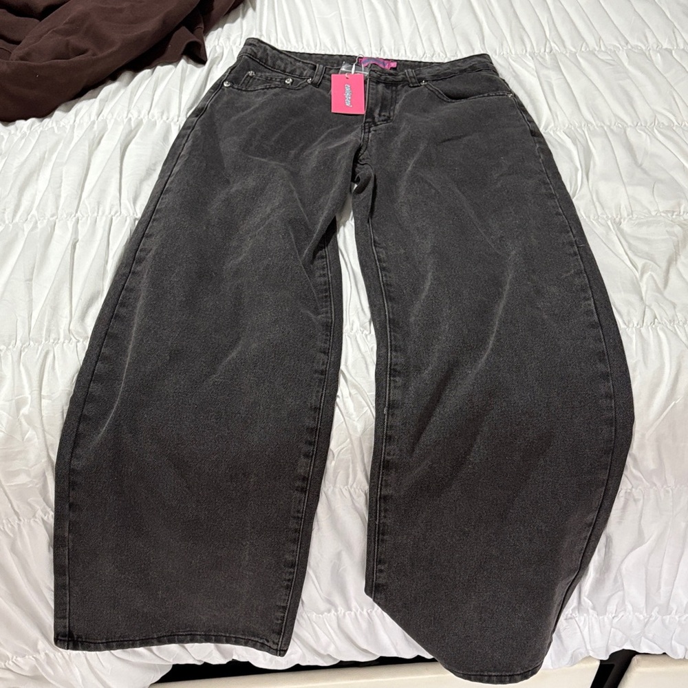 Edikted Black Wide-Leg Jeans